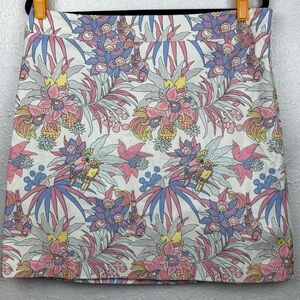 Talbots Skirt Womens Sz 12 New Floral Leaves Parrot Tropical Resort Work Casual